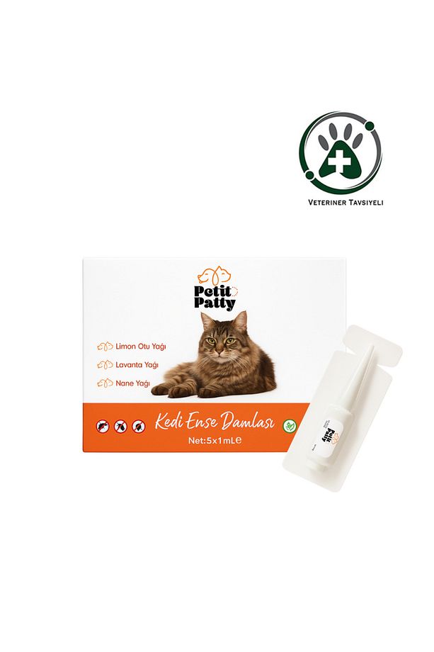Kedi Dış Parazt Damlası Pire Bit Kene Kovucu Bitkisel Damla 5x1 ml - 1