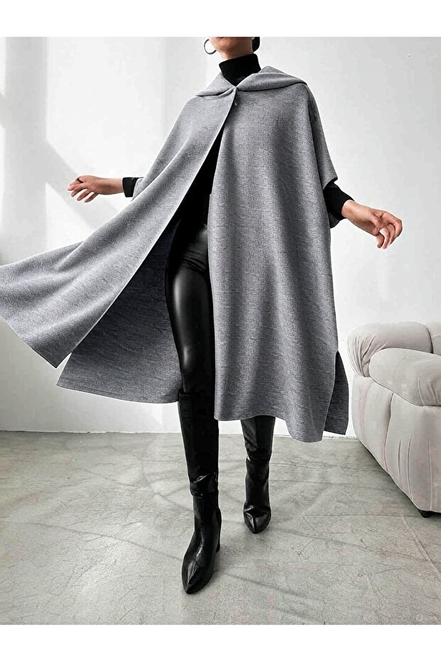 kapşonlu panço - 1