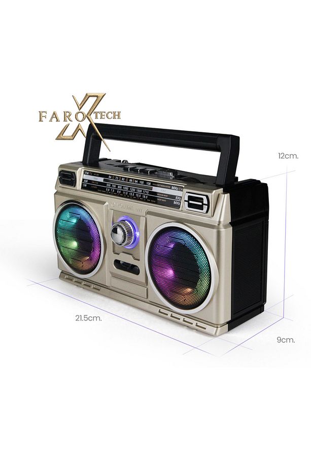 Nostaljik Radyo | Bluetooth | RGB | Telefon - Bilgisayar Bağlantı | Şarjlı | FM/TV/AM/SW - 3