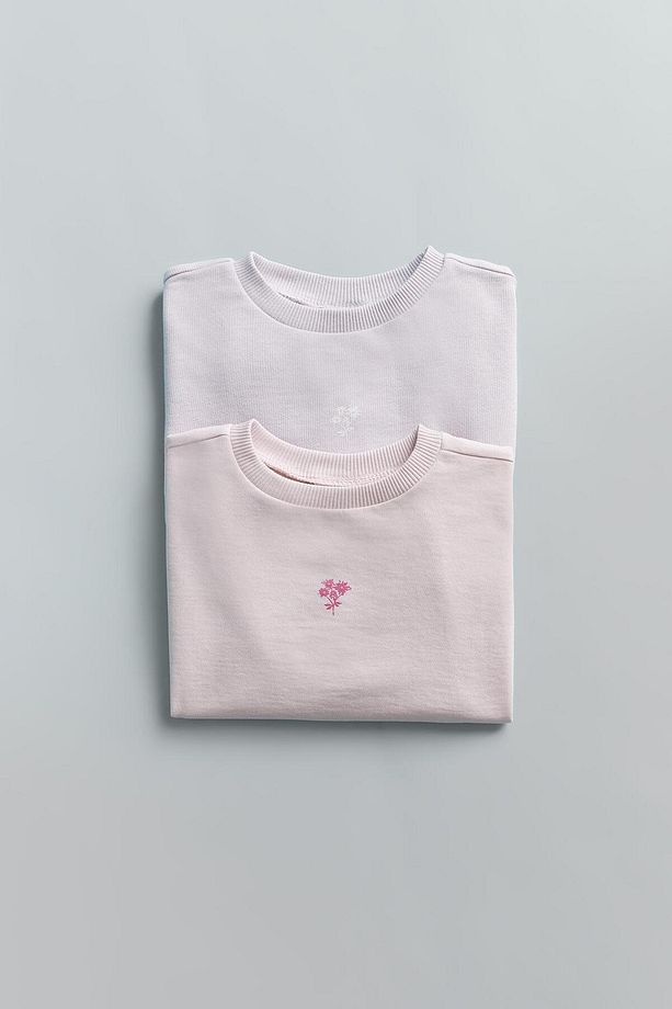 Kız Bebek 2li Takım Basic Düz Sweatshirt Eşofman Altı E8358A525AU - 5