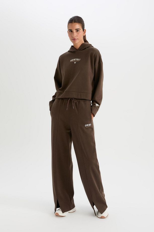DeFactoFit Kalın Sporcu Eşofman Altı Wide Leg Geniş Paça Cepli Standart Boy D4989AX24AU - 2