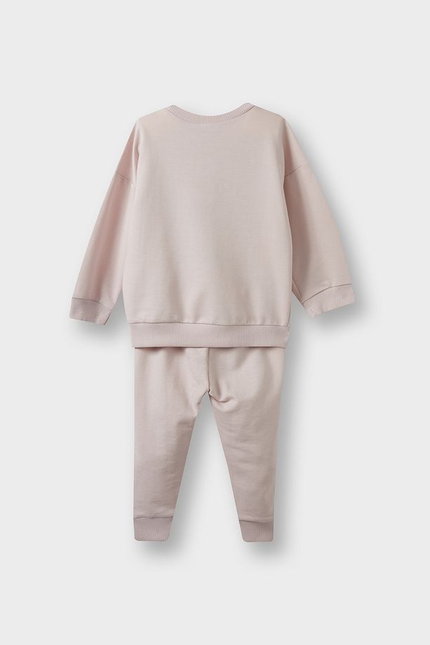 Kız Bebek 2li Takım Basic Düz Sweatshirt Eşofman Altı E8358A525AU - 4