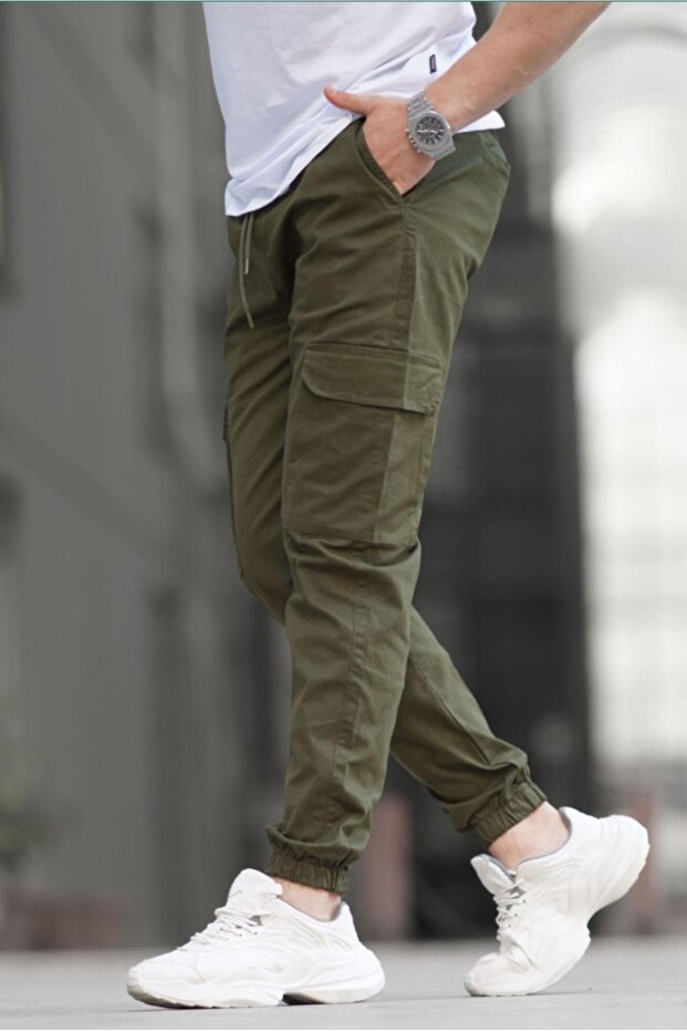 Men's Cargo Pocket Pants Elastic Joger Pants