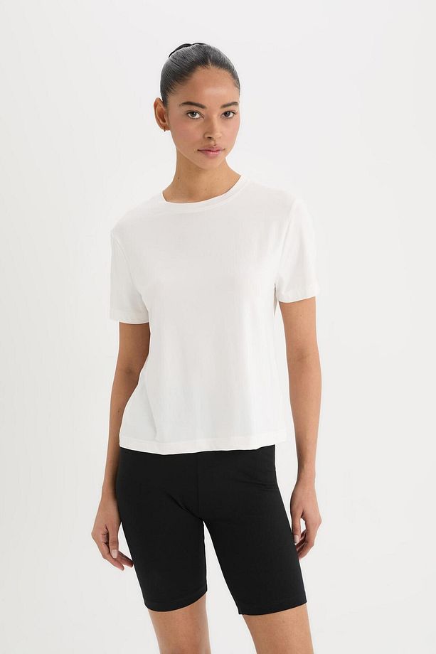 DeFactoFit Standart Fit Bisiklet Yaka Sporcu Basic Düz Kısa Kollu Tişört D2296AX25SP - 5