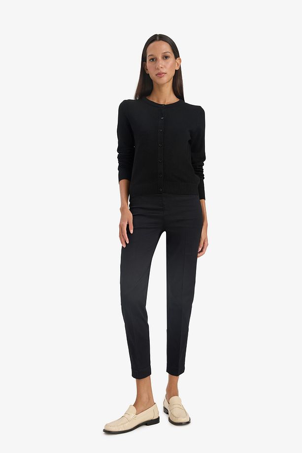 Regular Fit Bisiklet Yaka Basic Düz Triko Hırka D6282AX25SP - 2