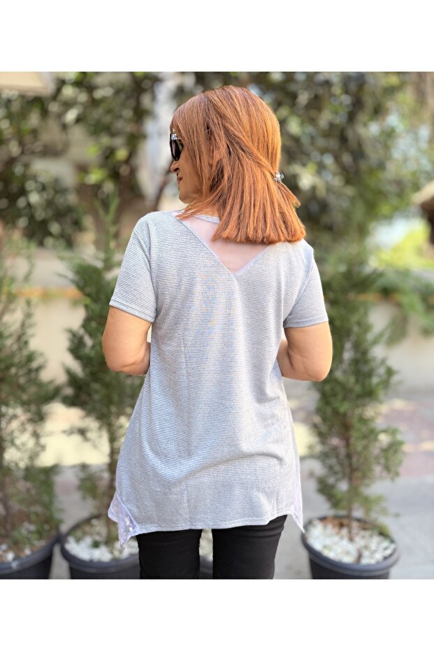 بلوزة بنمط الطيور السوداء بالنعناع - 2