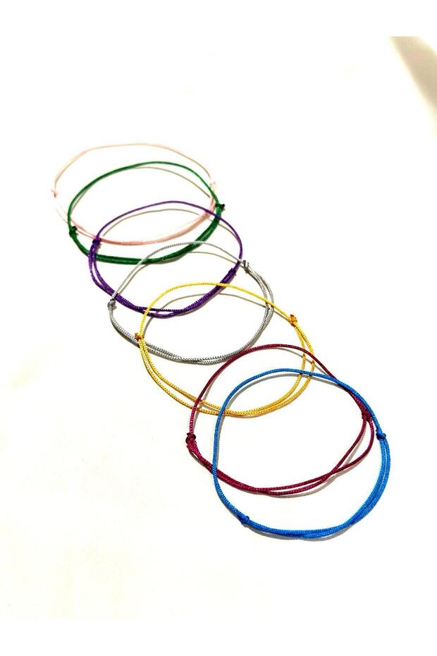 Women's Colorful 7-Piece Bracelet Set – Adjustable Slide Lock Braid