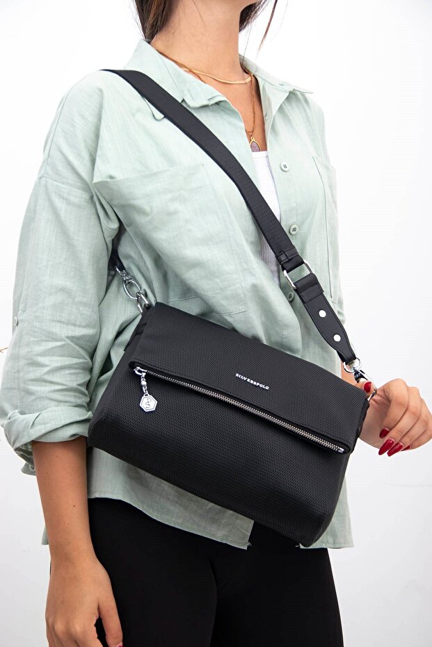 Black - Black Sp963 Women's Crossbody Bag