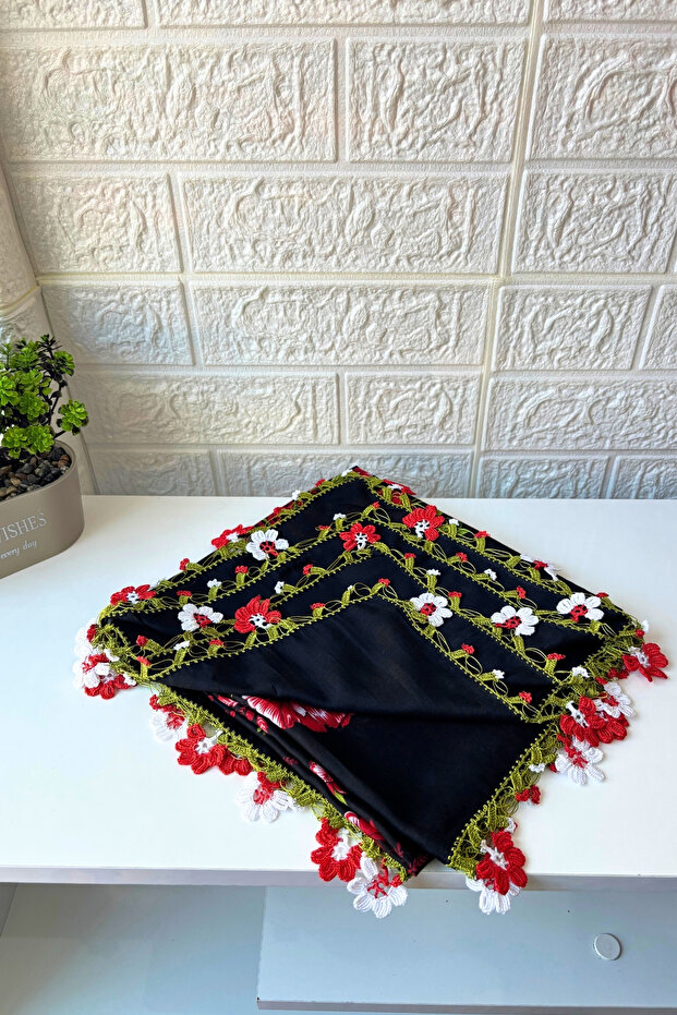 Eșarfă brodată manual, scris pe tulbent - 2