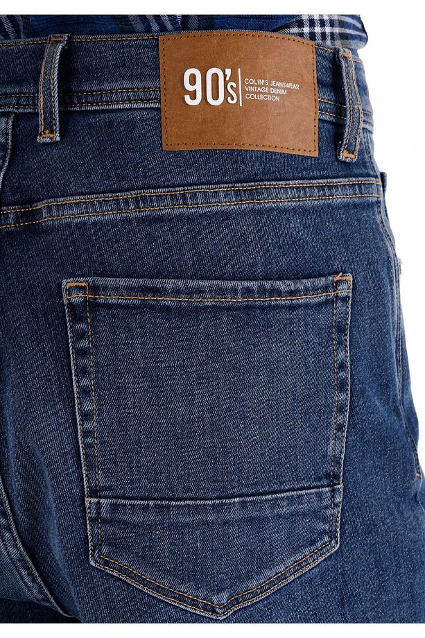 Loose Tapered Fit Erkek İndigo Denim Jean Pantolon - 6