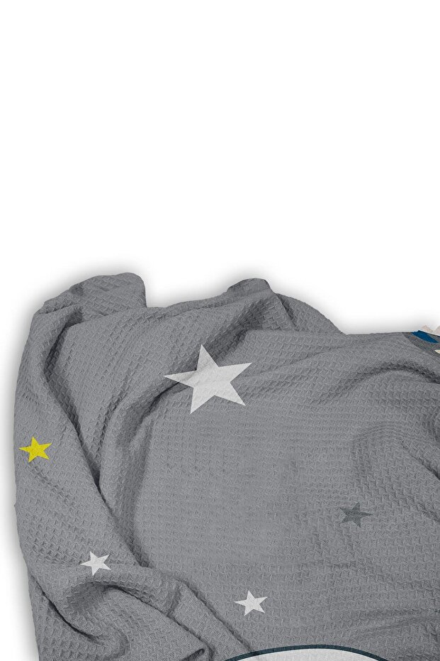 Astronot Desenli Tek Kişilik Pike ( Yastık Kılıflı ) - 3