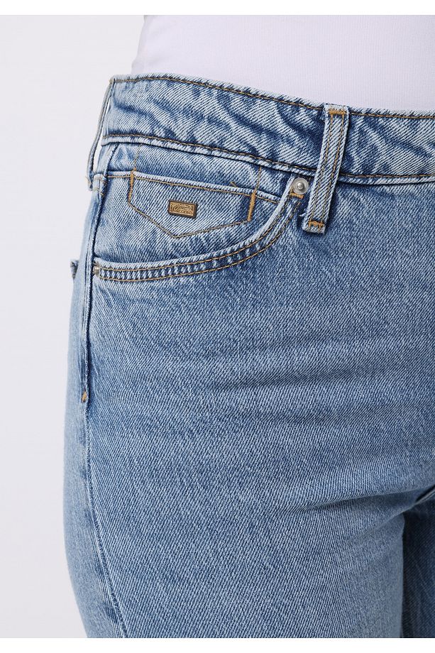 Regular Fit Kadın İndigo Jean Pantolon - 5