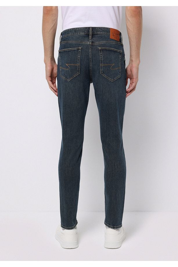 Slim Fit Erkek Koyu İndigo Jean Pantolon - 2