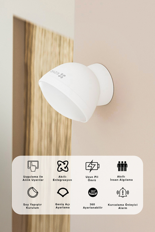 T1c Pır Hareket Sensörü Cr2450 Pil 7 m Algılama Zigbee3.0 | Fynix Teknoloji - 1