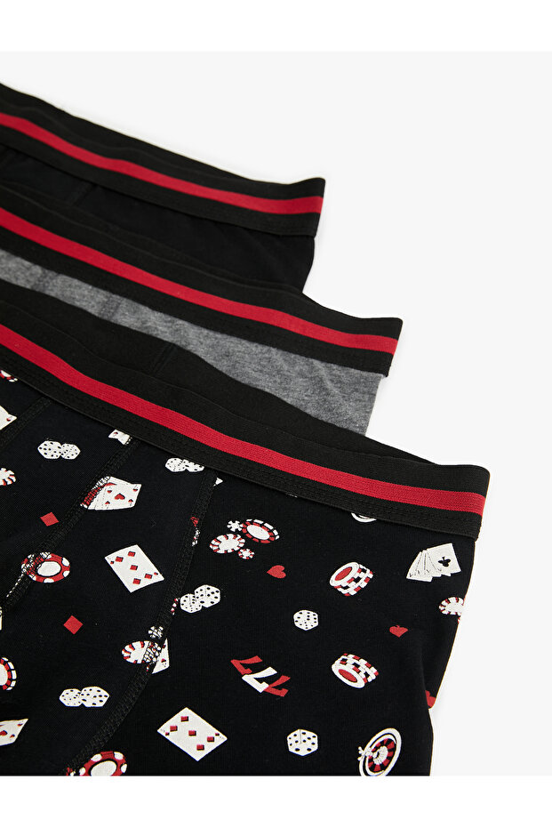 Baskılı Pamuklu 3'lü Boxer Seti - 6