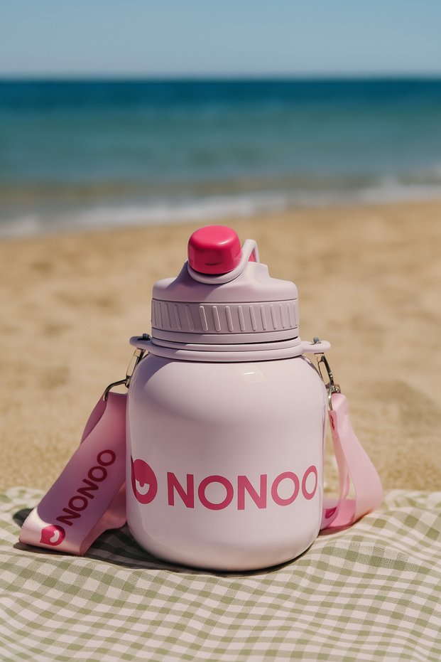 1 Liter Hot Cold Water Pink Thermos with Stainless Steel Mouth and Straw Camping Picnic Food Food 1 Lt School
