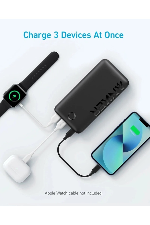 باور بانك باور كور 335 سعة 20000 مللي أمبير/ساعة، منفذين USB-A + Type-C، أسود - 2