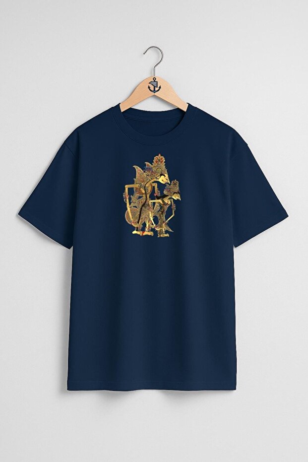 Oversize Java Wayang Shadow Play Ramayana Unisex T-Shirt with Chest Design