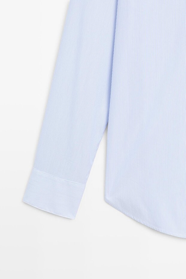 Çizgili streç gömlek - 7