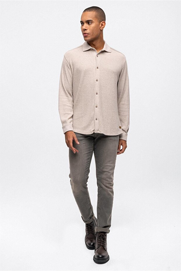 Bej Regular Fit Gömlek - 1