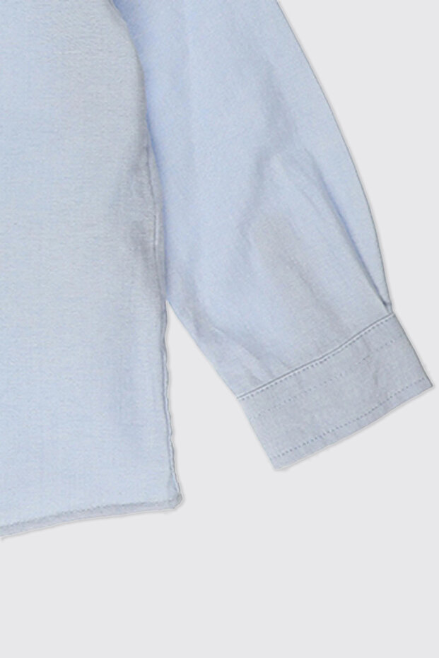 Erkek Bebek Basic Mavi Oxford Gömlek - 3