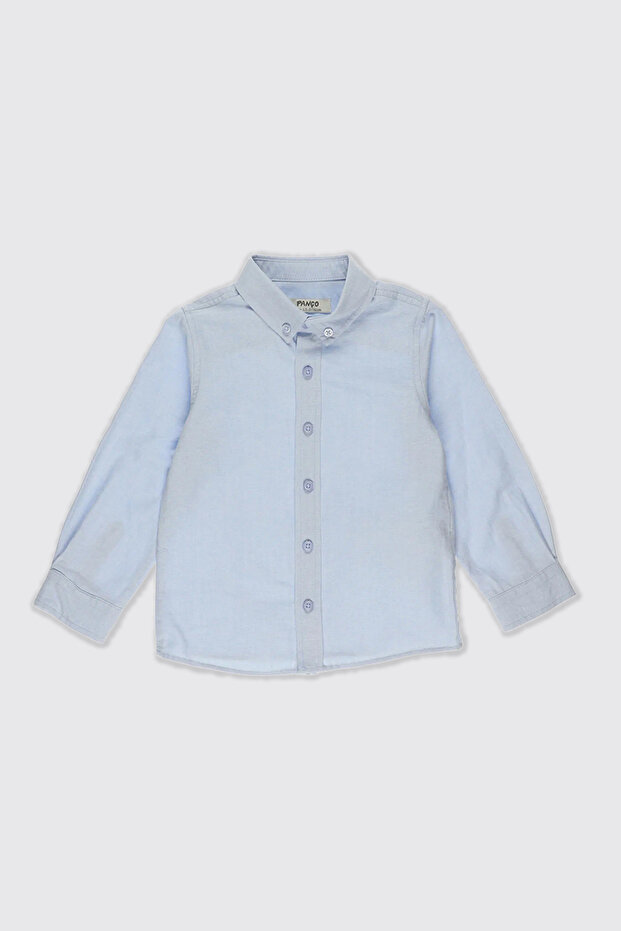 Erkek Bebek Basic Mavi Oxford Gömlek - 1