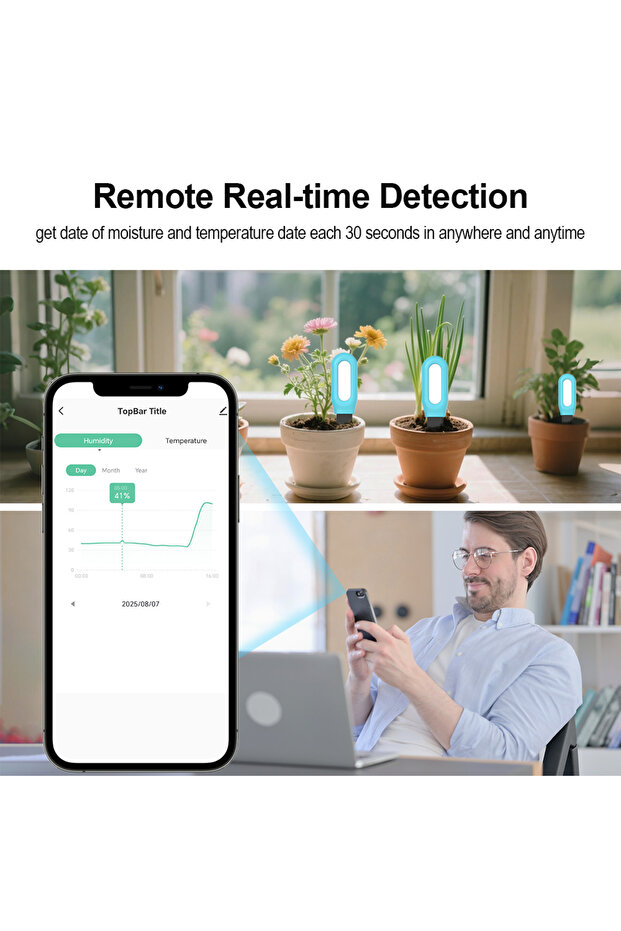 Zigbee version Tuya Zigbee Soil Sensor Humidity Temperature Moisture Detector Smart Life Home Assist - 3