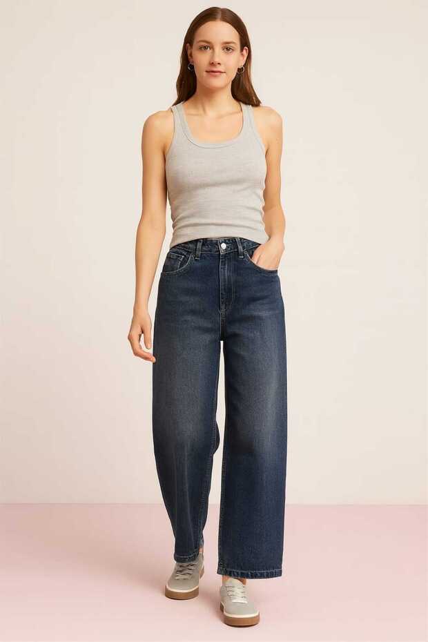 Atlet Fitilli Görünümlü Kalın Askılı Basic Kadın Atlet - 3