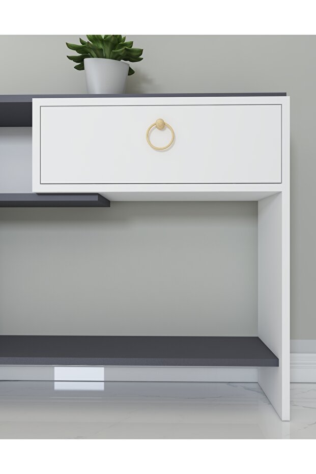 Nova Dresuar | Beyaz - Antrasit - 3