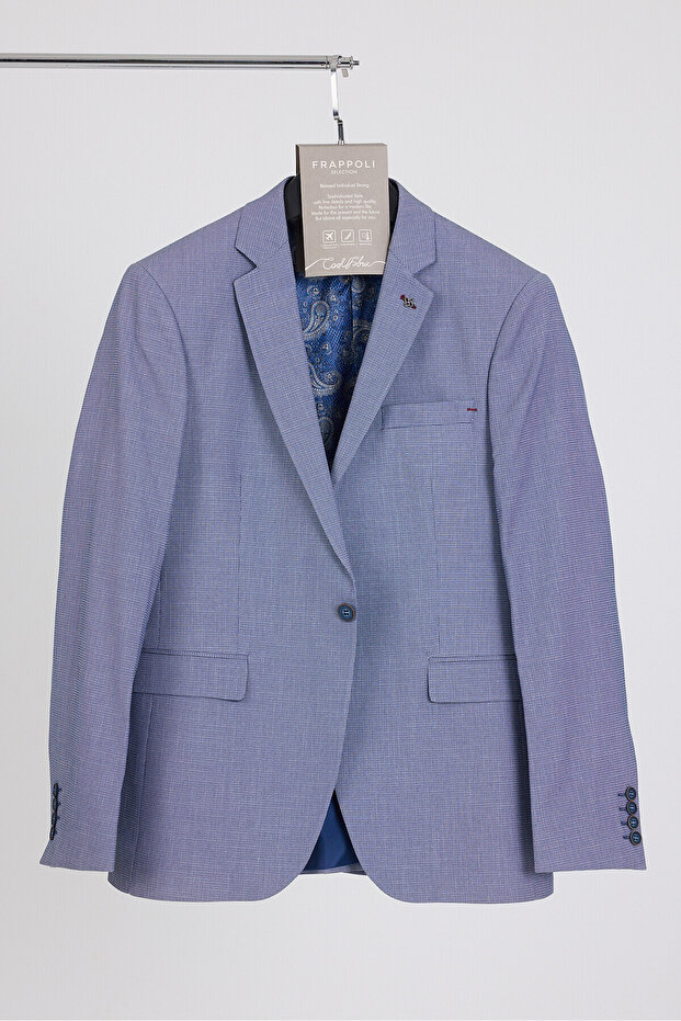 Arezzo Men's Navy Blue Polyviscose Fabric Sports Blazer Jacket