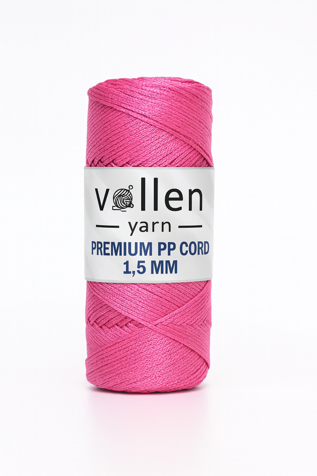 1.5mm-150mt Polyester Macrame Thread, Supla Thread, Bag Thread, Bracelet Thread, Macrame, Fuchsia - 1