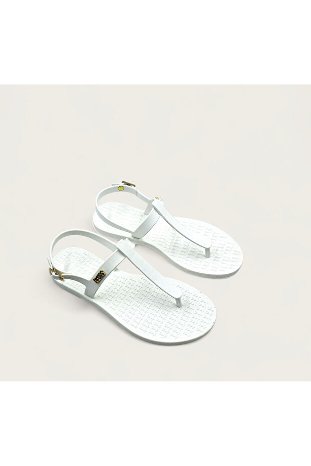 White Color Women's Flip Flops Beach Sandals