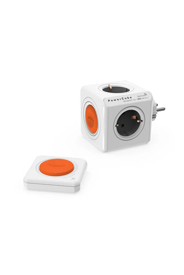 Cubic extension cord with remote control, Powercube by Allocacoc, 4 sockets, white - 1