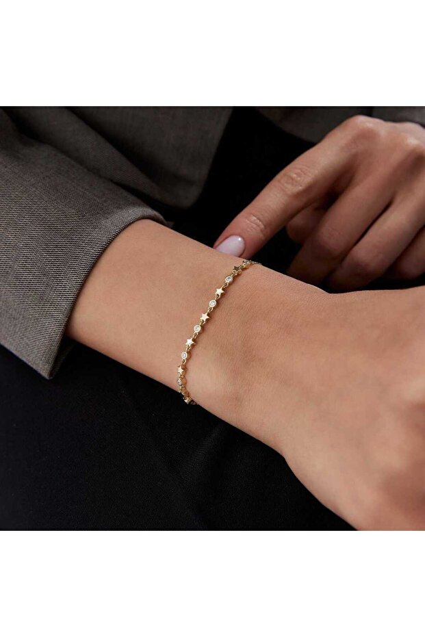 Yuvarlak Taş ve Yıldızlı Bileklik - 2