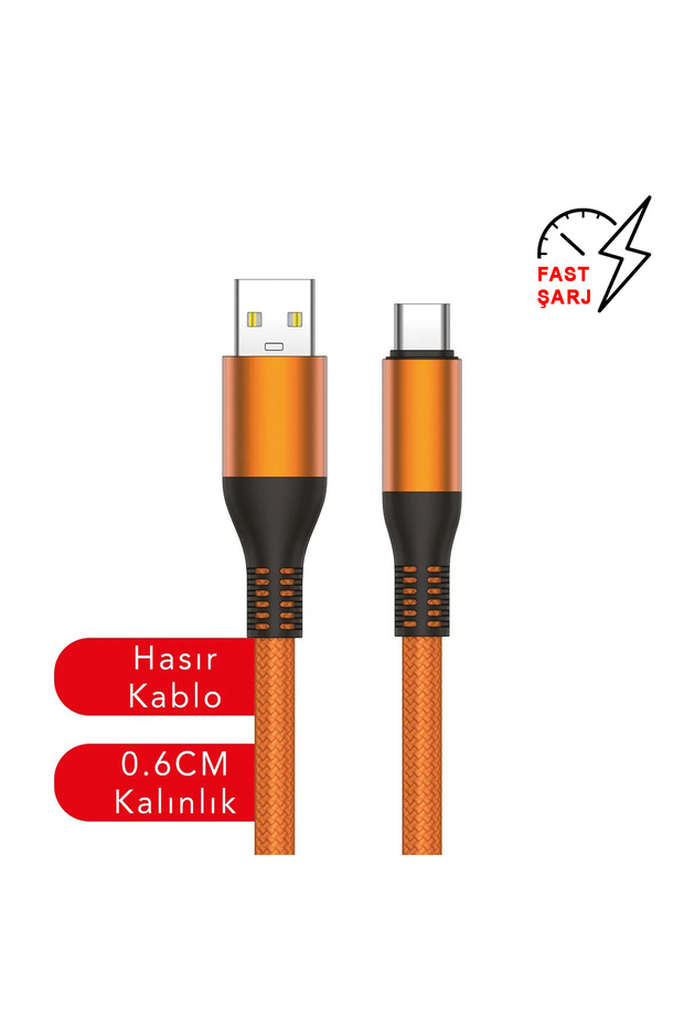 Type-C Hızlı Şarj ve Data Kablosu - 1.5 Metre - Örgülü Metal Başlıklı 3.4A MT-A2051 - 2