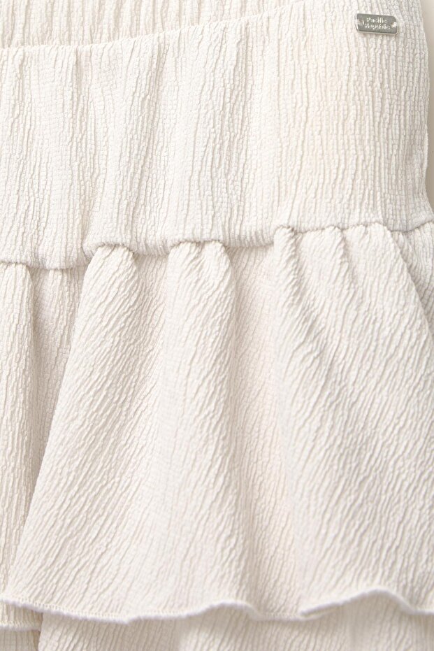 Rustik fırfırlı mini etek - 6