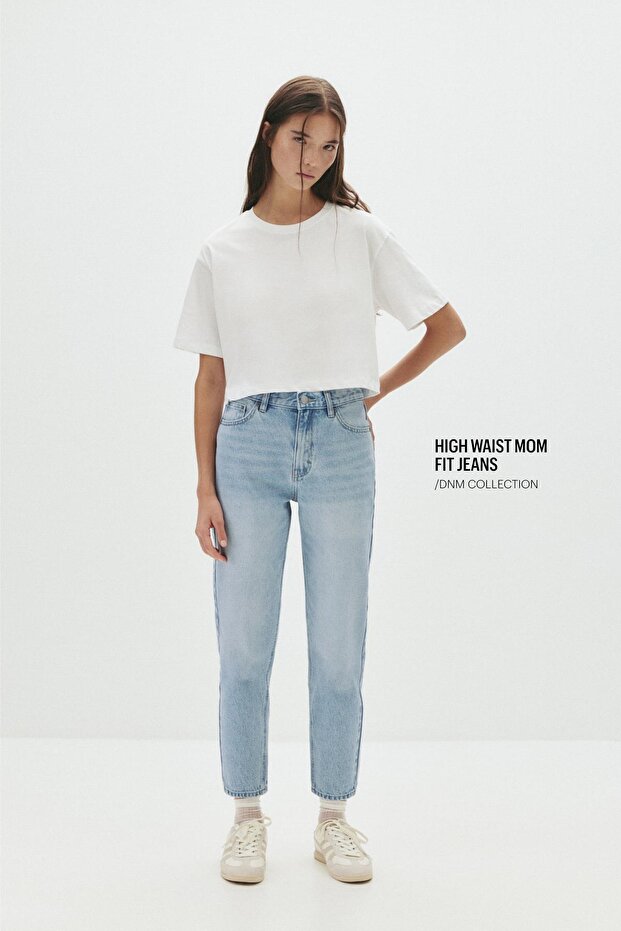 Mom fit yüksek bel jean - 1