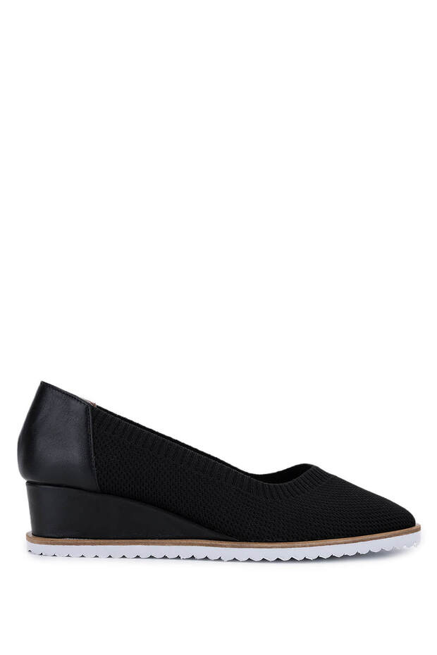 Women's Leather & Textile Black High Heels