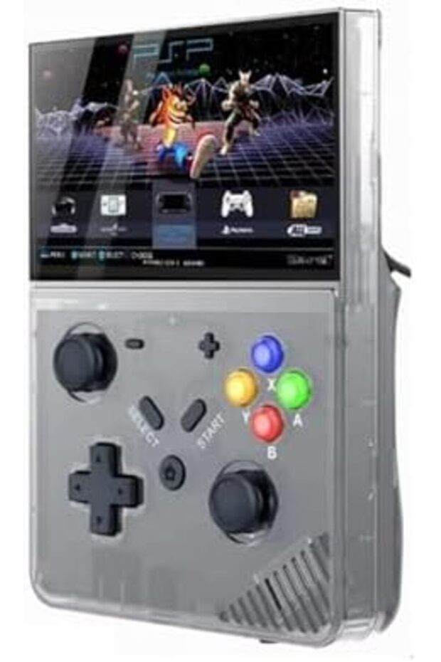 وحدة تحكم ألعاب محمولة M18 ريترو بشاشة IPS مقاس 4.3 بوصة - شحن USB-C بسعة 4000 مللي أمبير/ساعة (أسود شفاف) - 1