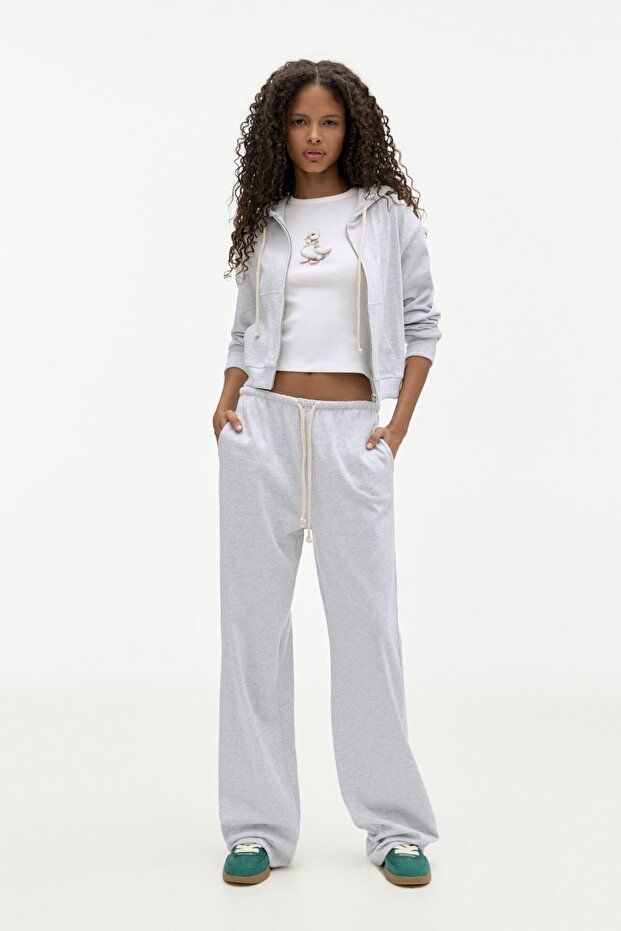 Kapüşonlu fermuarlı sweatshirt - 2