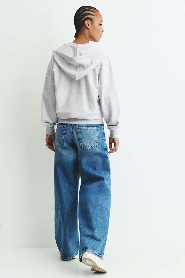 Fermuarlı kapüşonlu sweatshirt - 5