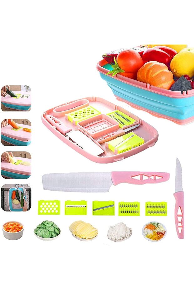9 in 1 Multipurpose Silicone-Based Foldable Kitchen Cutting Board - 8