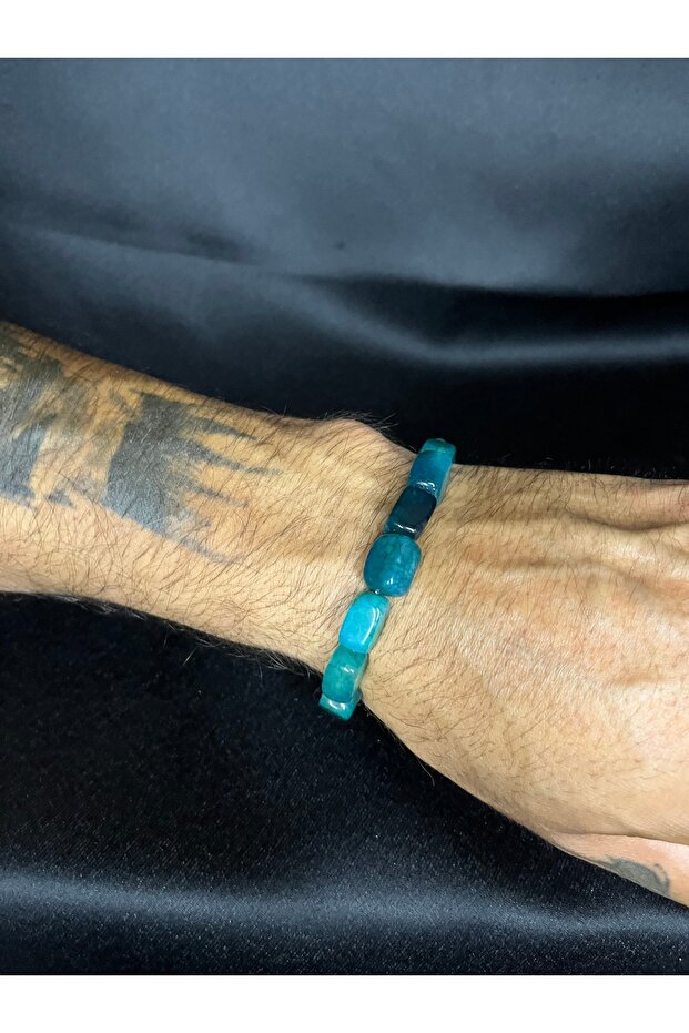 سوار من حجر العقيق الطبيعي مستطيل الشكل - 2