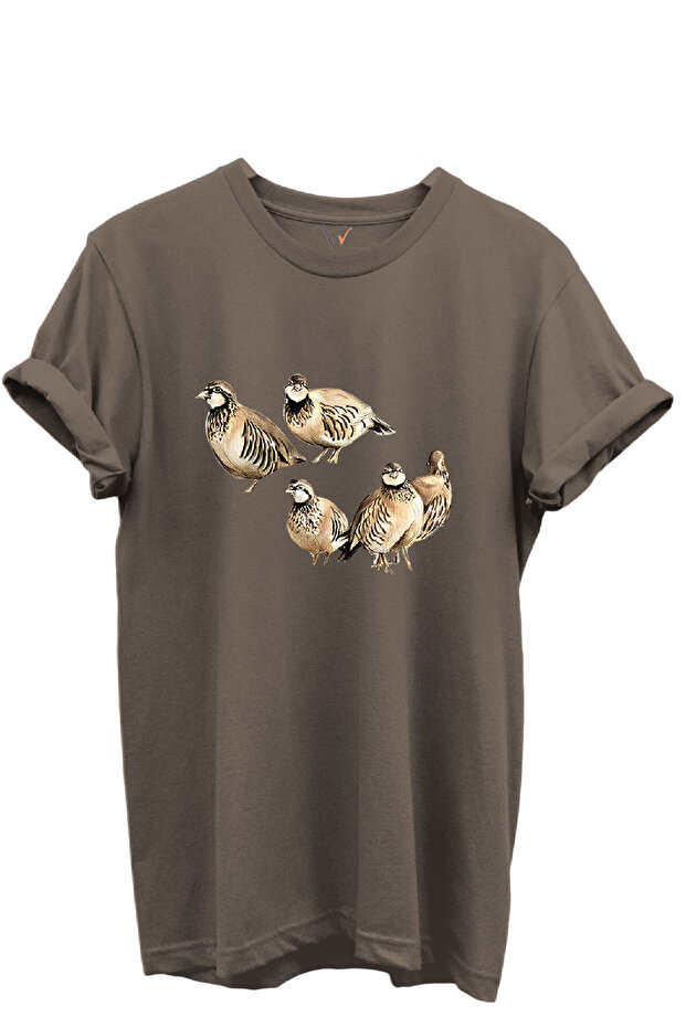 Five Piece Cake Printed Nature and Hunting Themed 100% Cotton Regular Fit Unisex T-Shirt