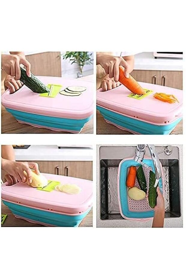 9 in 1 Multipurpose Silicone-Based Foldable Kitchen Cutting Board - 6