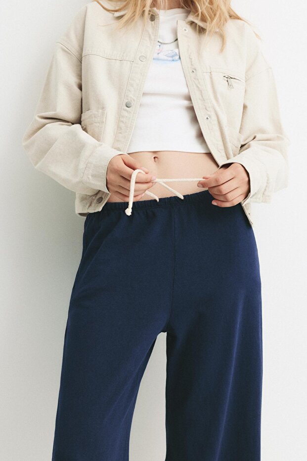 Mavi geniş paça eşofman altı - 4