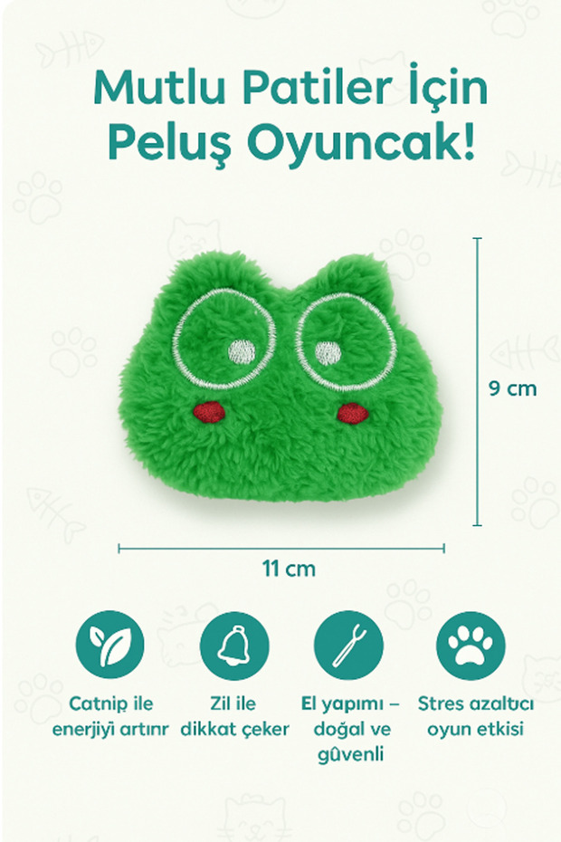 Cat Toy Interactive with Catnip and Bell, Stress Reducing, Relaxing Playmate - Wolf - 2
