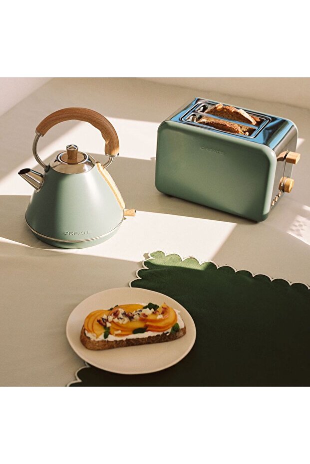 Retro kettle, CREATE, 1 liter, sage - 2