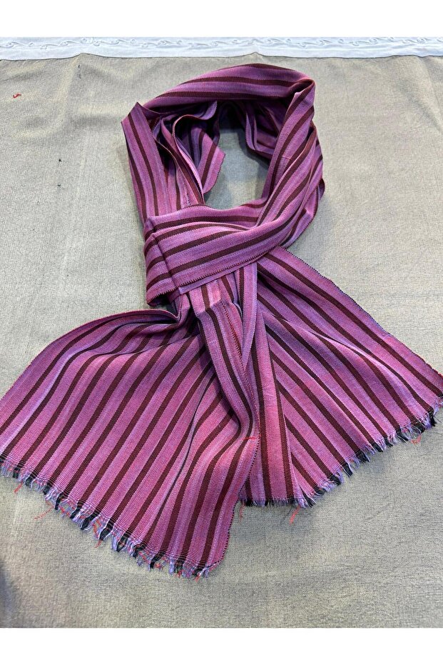 İpek Ve Pamuk Dokuma Kutnu Fular - 2