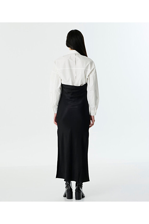 ÇİFT PARÇA SATEN ELBİSE - 5